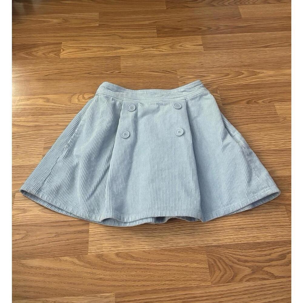 Forever 21 Baby Blue Pleated Corduroy Skirt Size XS